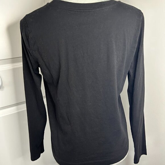 Loft Black Long Sleeve Crewneck Size M EUC - Picture 2 of 2